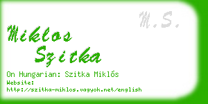 miklos szitka business card