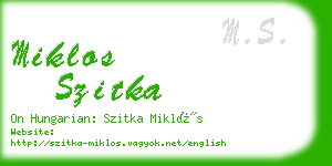 miklos szitka business card